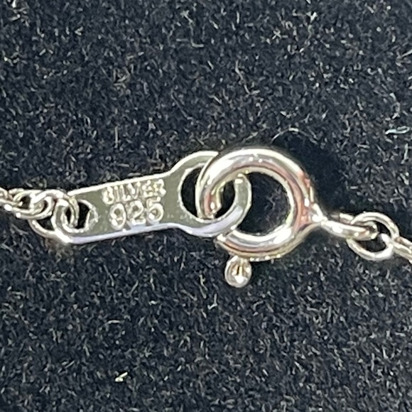 Sterling Silver Necklace Round Pendant Brilliant Diamond Pink Gem Embellished - Picture 7 of 12